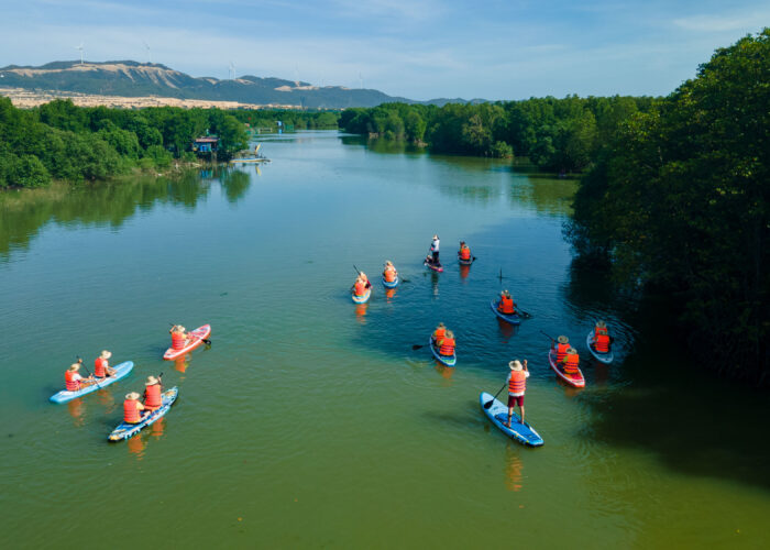 Du Khách chèo Sup tự do khám phá khu sinh thái