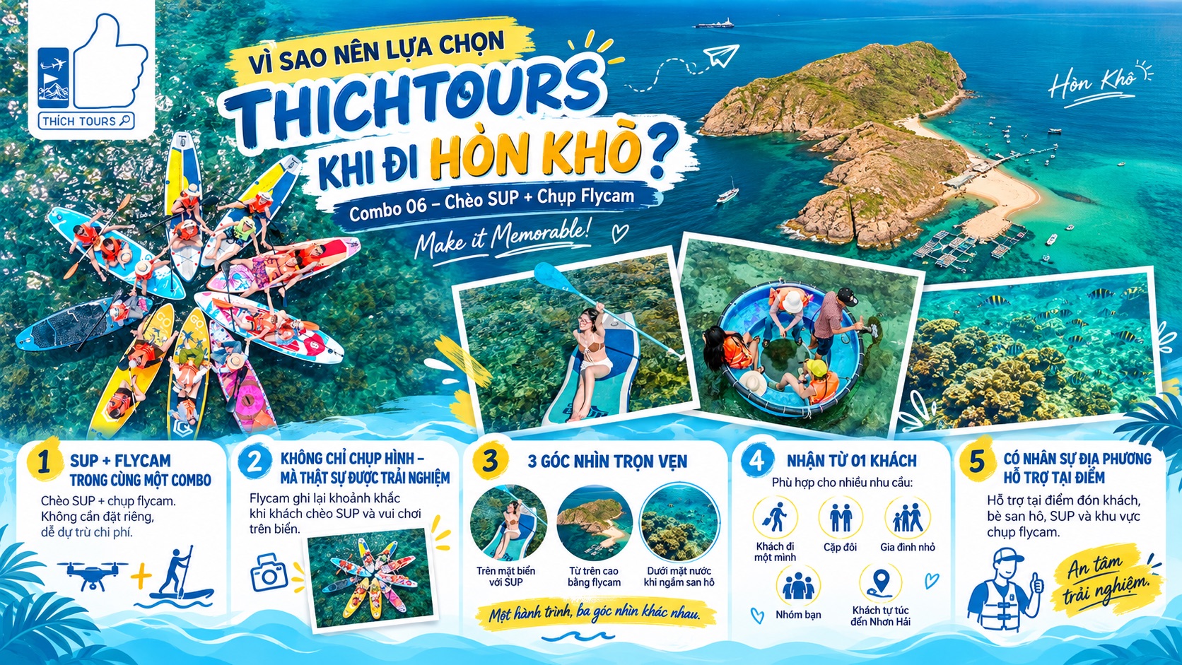 Vì sao nên lựa chọn THICHTOURS khi tham quan Hòn Khô