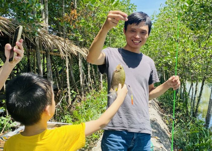 Câu cá, câu cua tại vuông hải sản