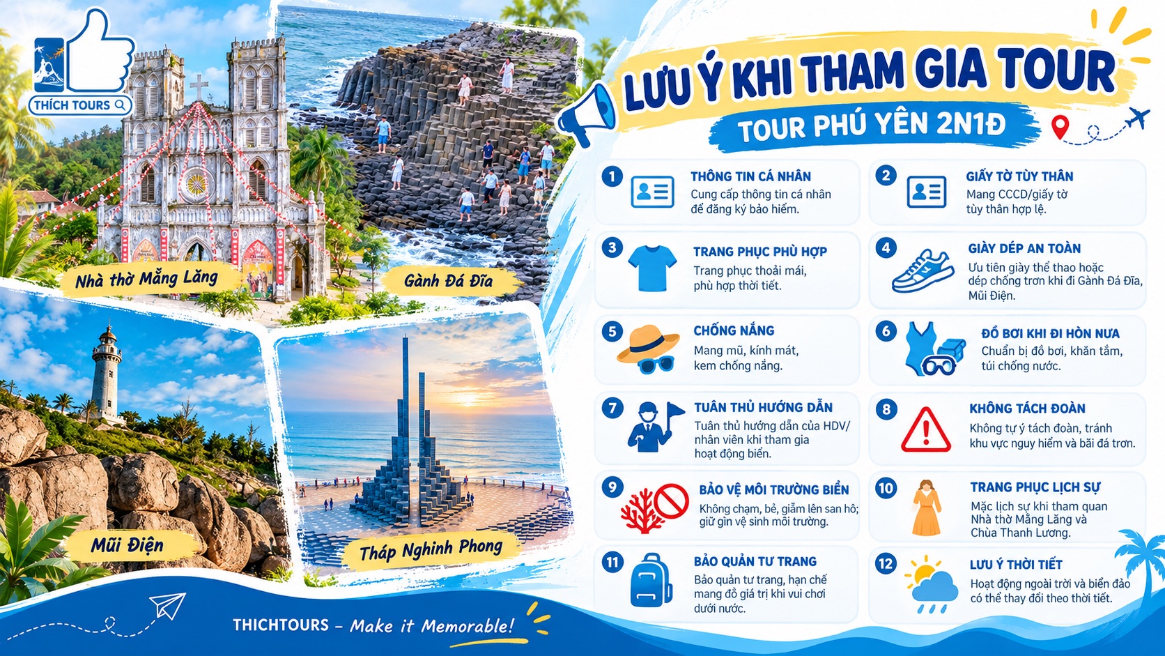 Những lưu ý khi tham gia tour 2N1Đ Phú Yên