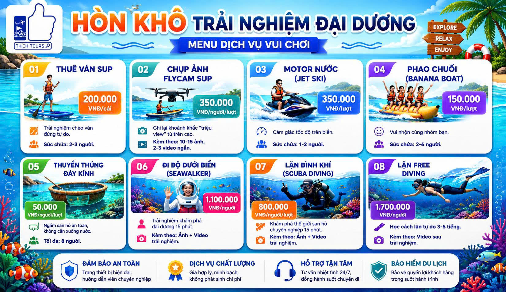 Các dịch vụ vui chơi tại Hòn Khô Các dịch vụ vui chơi tại Hòn Khô
