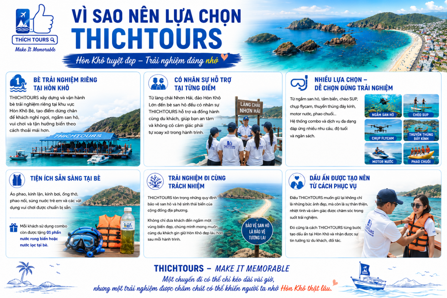 Vì sao nên lựa chọn THICHTOURS để hành trình trải nghiệm Hòn Khô thêm trọn vẹn