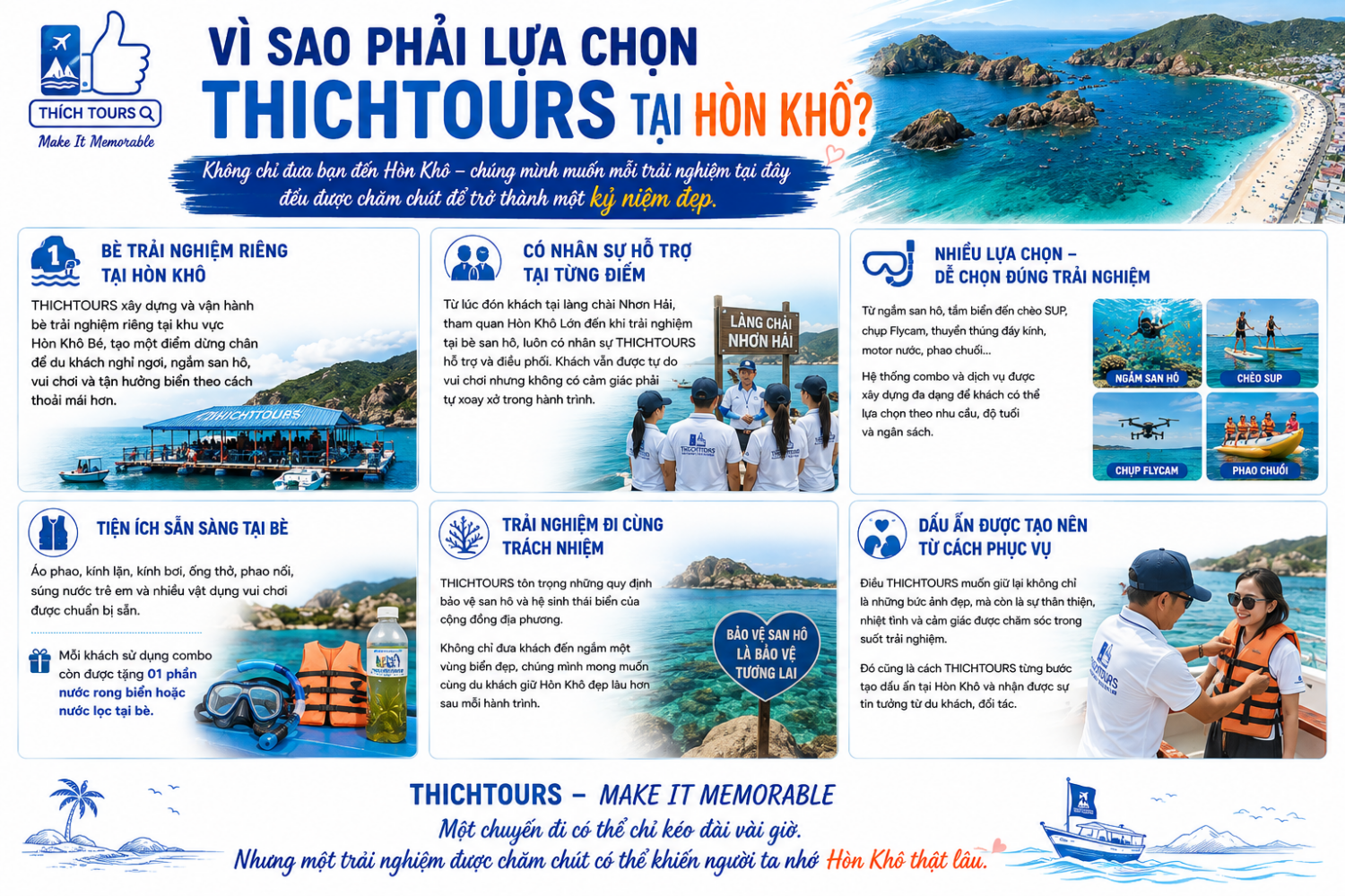 Vì sao nên lựa chọn THICHTOURS để hành trình trải nghiệm Hòn Khô thêm trọn vẹn