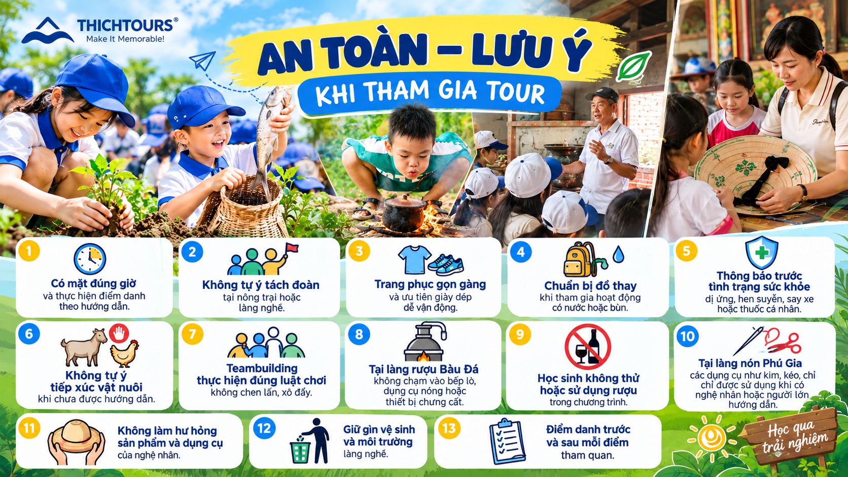 An toàn, lưu ý khi tham gia tour