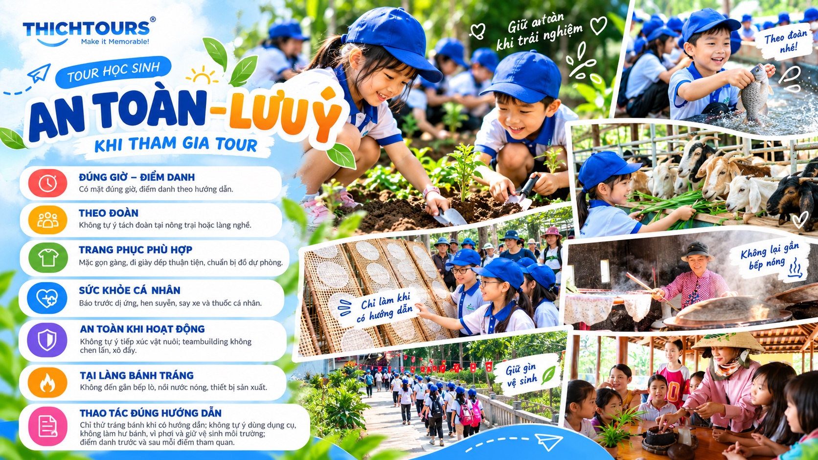 An toàn, lưu ý khi tham gia tour