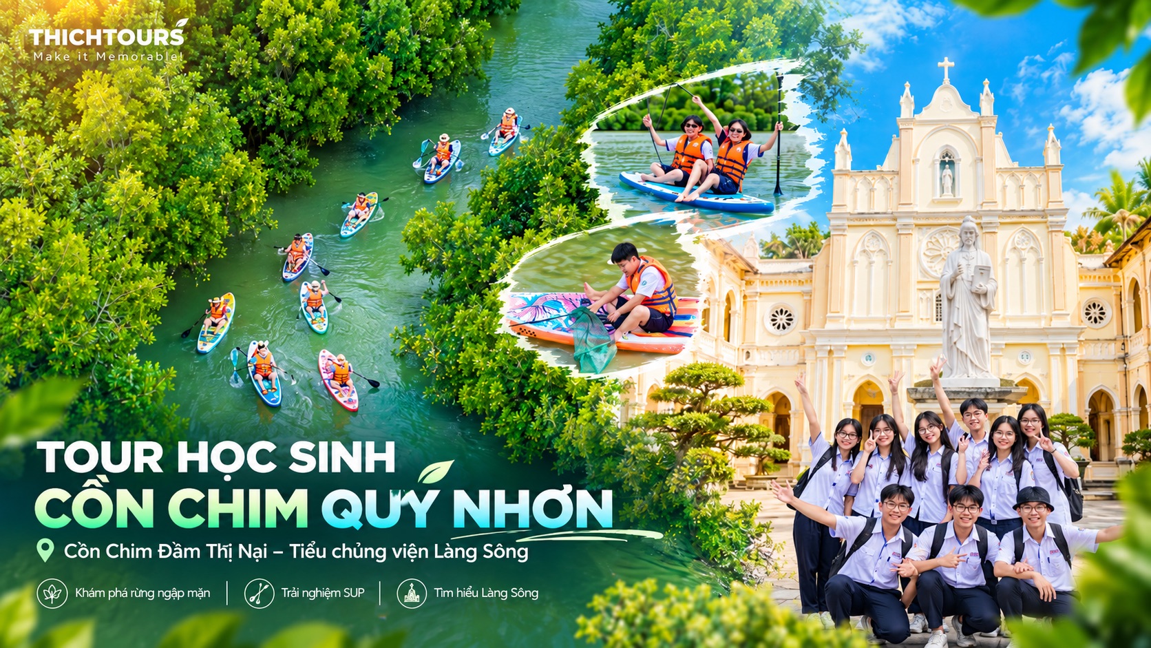 Ảnh bìa tour học sinh cồn chim Quy Nhơn