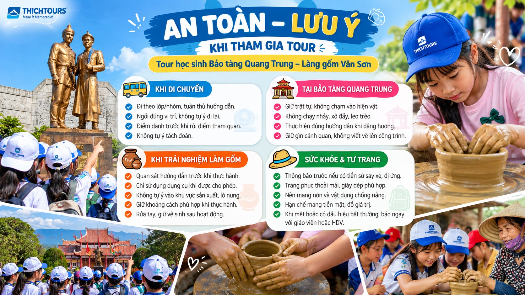 An toàn, lưu ý khi tham gia tour