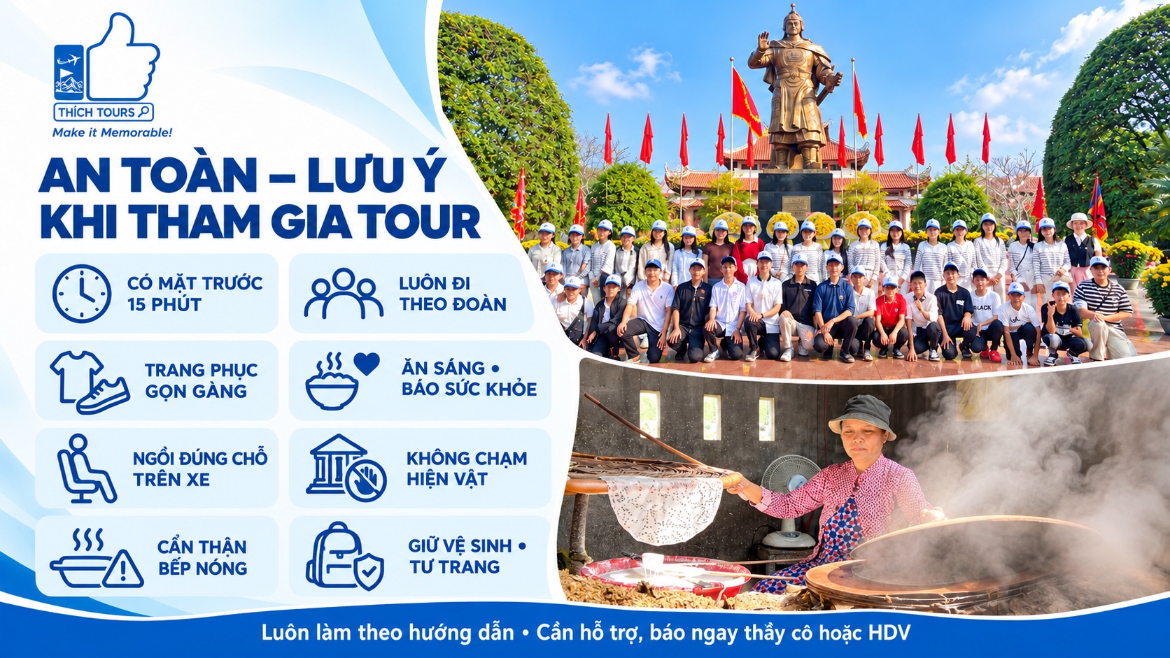 An toàn, lưu ý khi tham gia tour