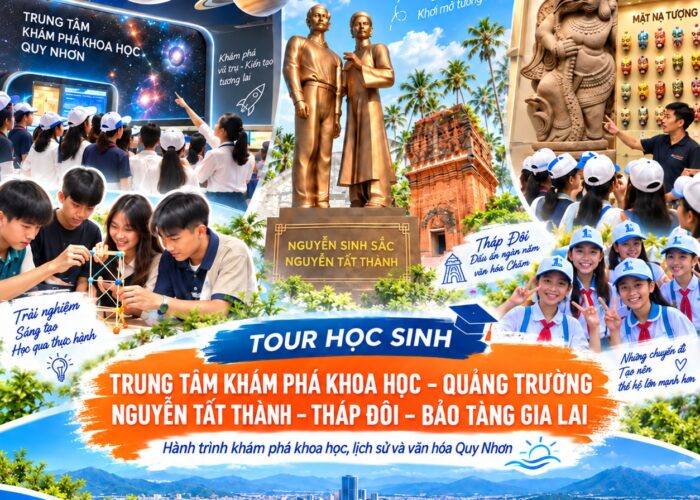 Ảnh đại diện tour Trung tâm khám phá khoa học Quy Nhơn - Quảng trường Nguyễn Tất Thành - Tháp Đôi - Bảo Tàng Gia Lai