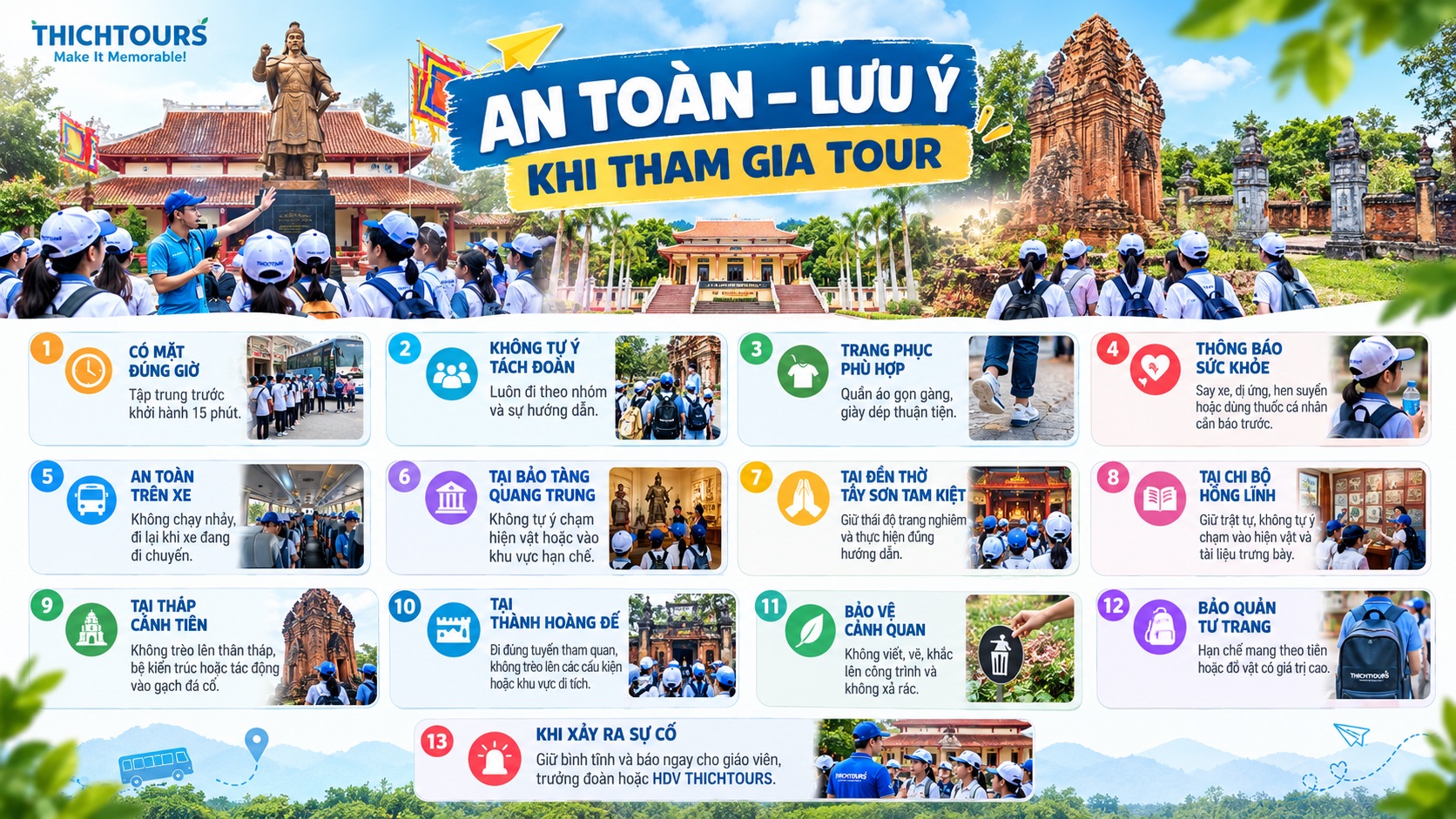 An toàn, lưu ý khi tham gia tour