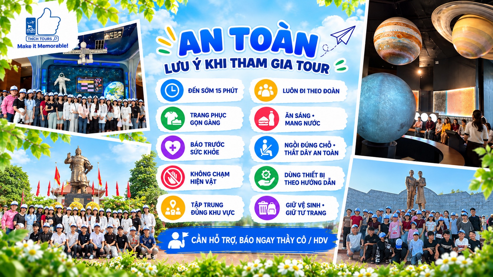 An toàn, lưu ý khi tham gia tour