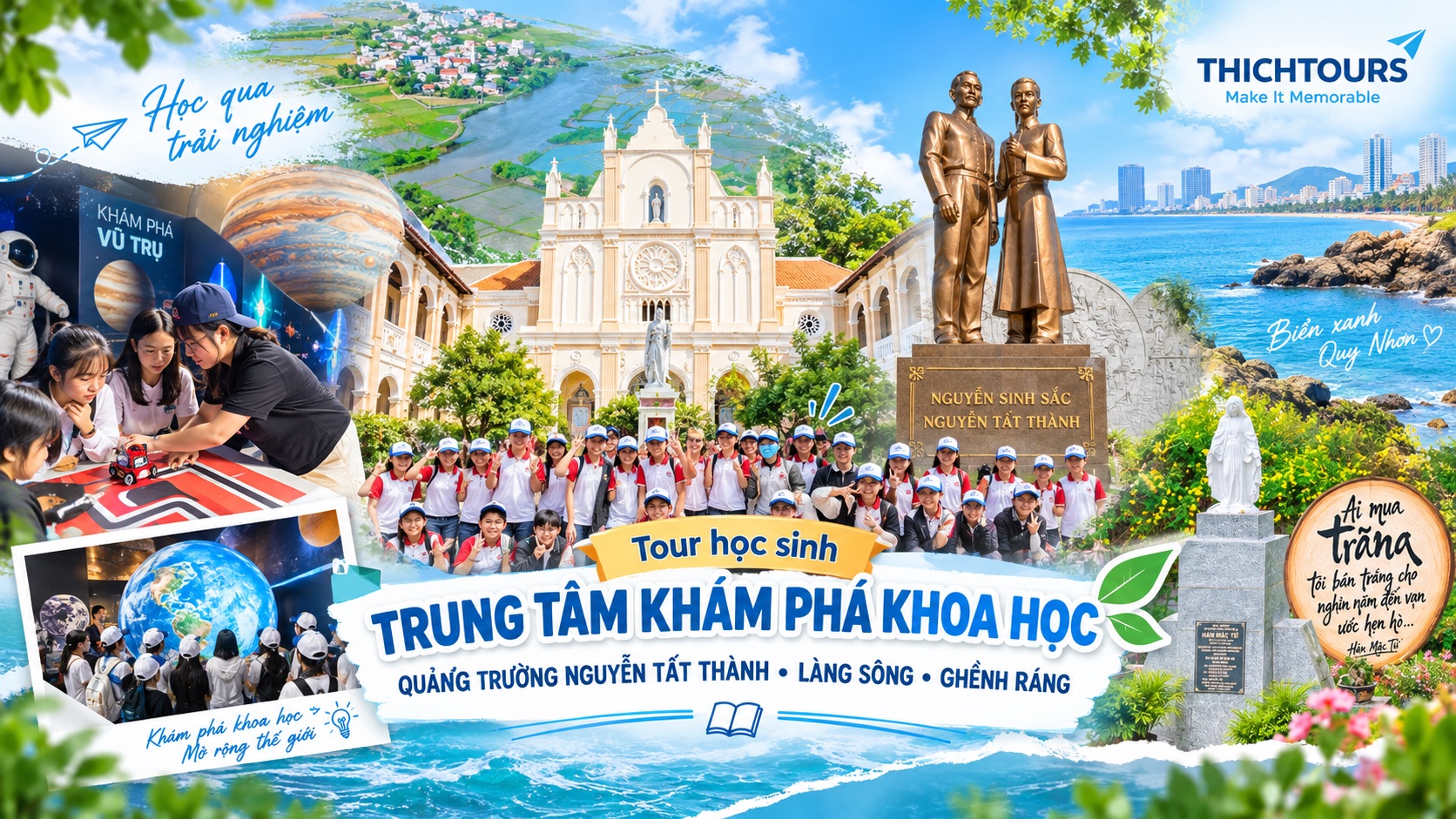 Ảnh bìa tour Trung tâm khám phá khoa học Quy Nhơn - Quảng trường Nguyễn Tất Thành - Ghềnh Ráng Tiên Sa - Tiểu chủng viện Làng Sông