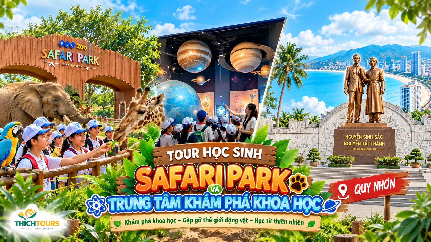 Ảnh bìa tour Trung tâm khám phá khoa học Quy Nhơn - Quảng trường Nguyễn Tất Thành - Safari Park