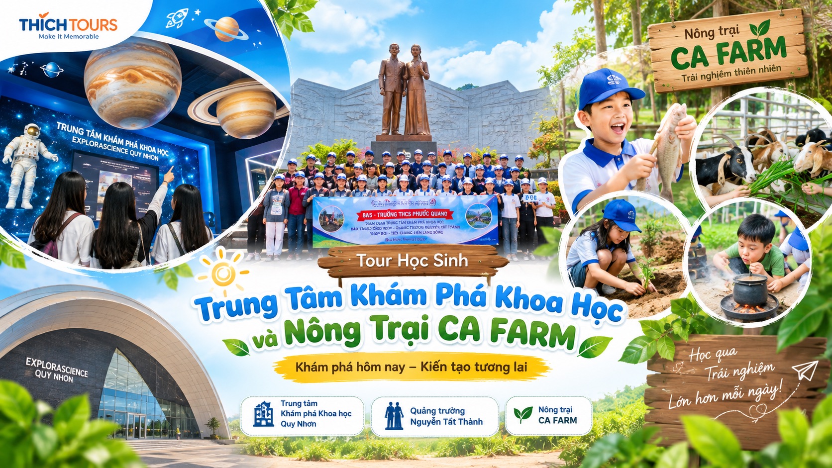 Ảnh bìa tour Trung tâm khám phá khoa học Quy Nhơn - Quảng trường Nguyễn Tất Thành - Nông trại CA FARM