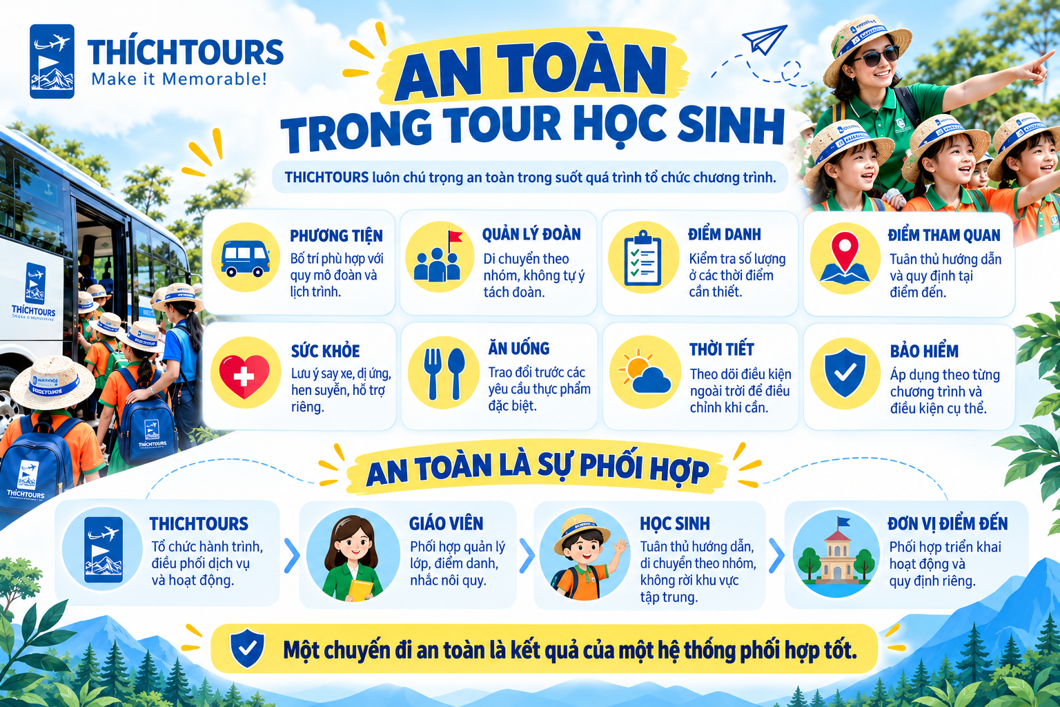THICHTOURS chú trọng an toàn là điều kiện tiên quyết khi tổ chức tour. THICHTOURS chú trọng an toàn là điều kiện tiên quyết khi tổ chức tour.