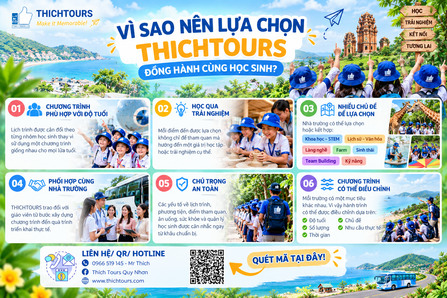THICHTOURS biết ơn tất cả sự tin tưởng từ nhà trường, phụ huynh và học sinh. THICHTOURS biết ơn tất cả sự tin tưởng từ nhà trường, phụ huynh và học sinh.