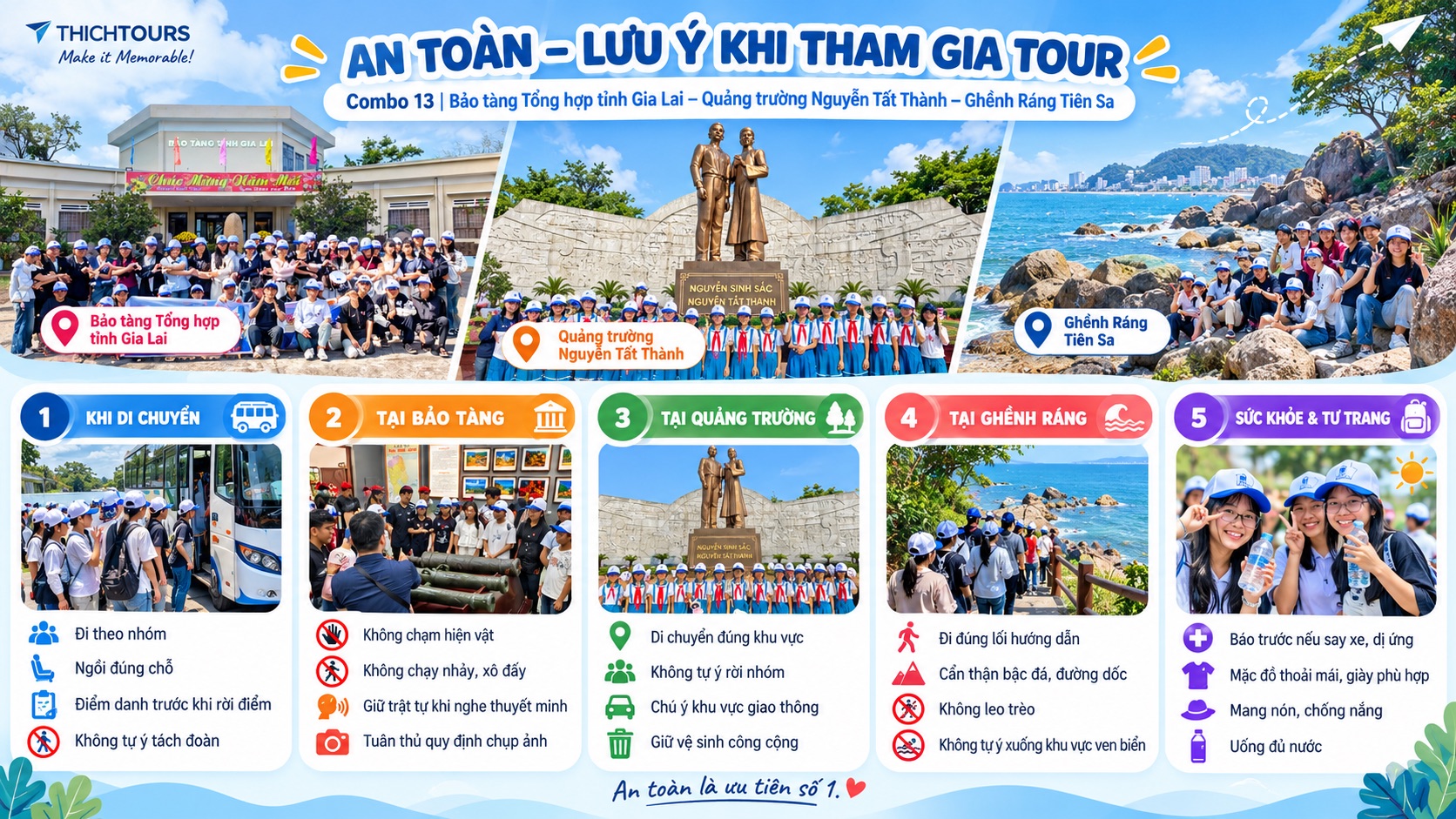 An toàn, lưu ý khi tham gia tour