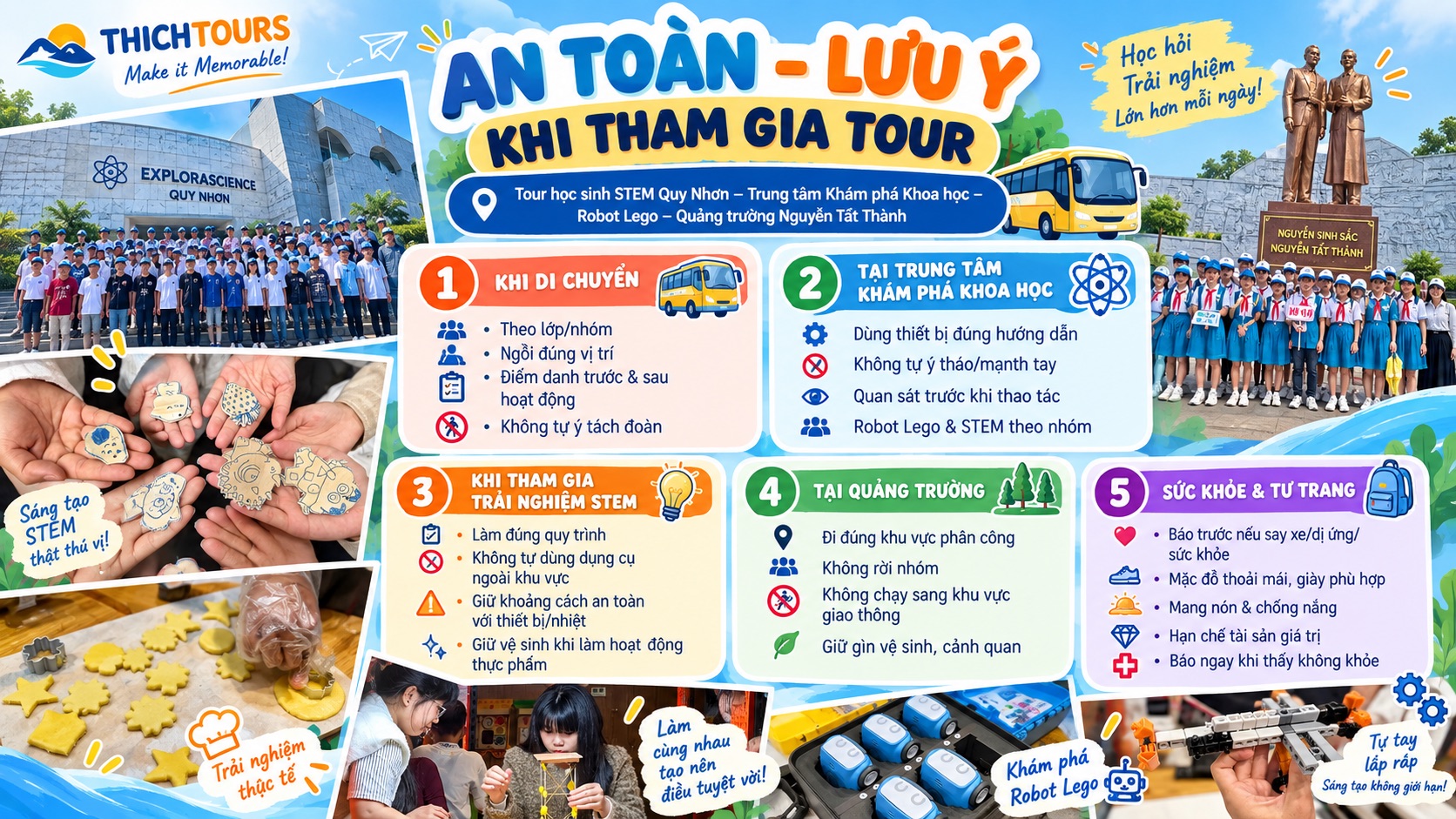 An toàn, lưu ý khi tham gia tour