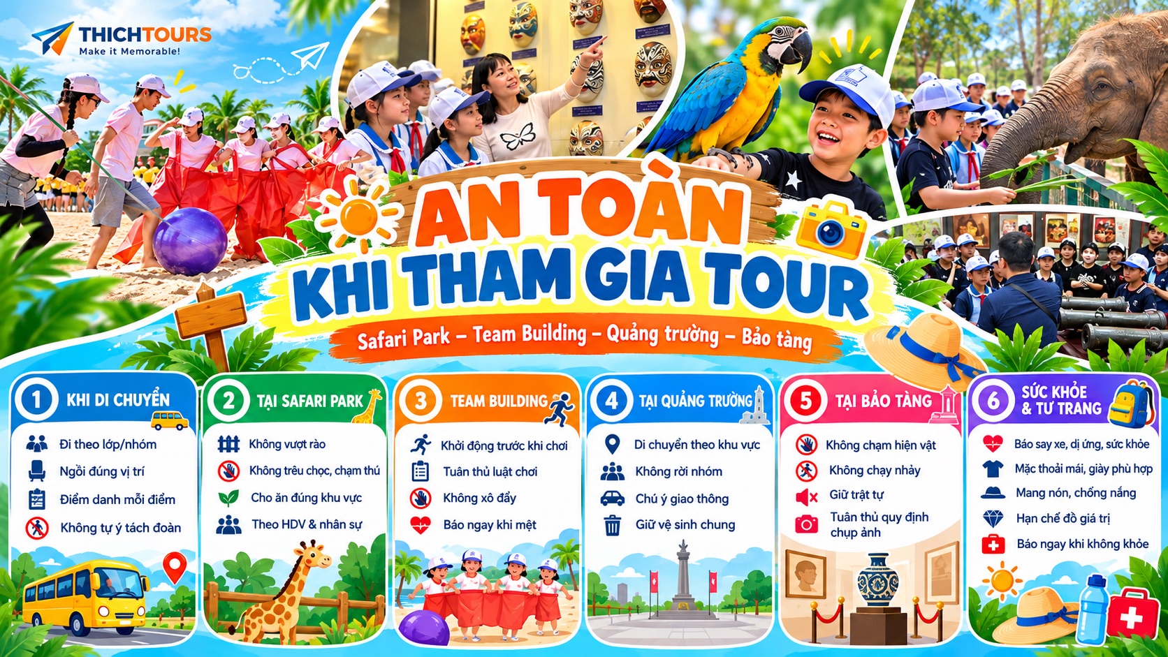 An toàn, lưu ý khi tham gia tour