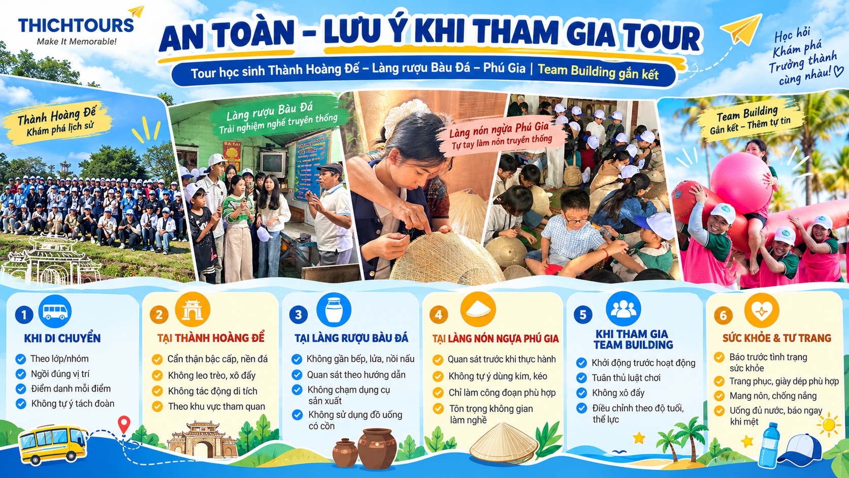 An toàn, lưu ý khi tham gia tour